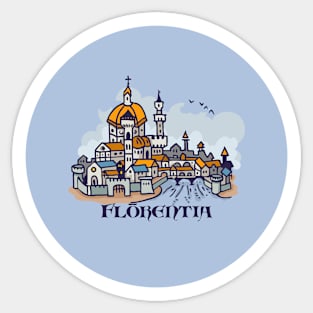 Florence city hand drawing illustration pin buttons Sticker